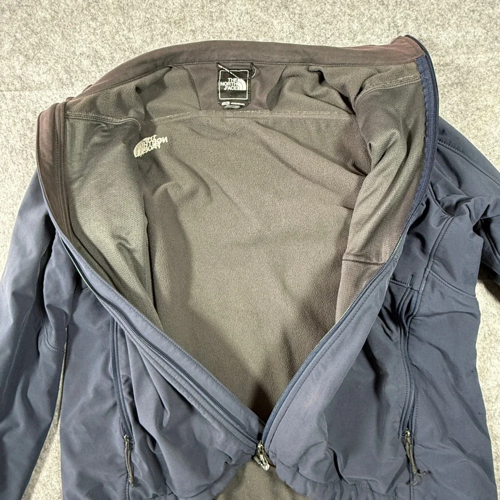 The North Face Softshell Jacket Men Large Navy Blue Fleece Lined Full Zip